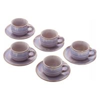 萩陶苑 萩焼 萩むらさき 丸珈琲碗皿5客揃 17405 1箱（直送品）