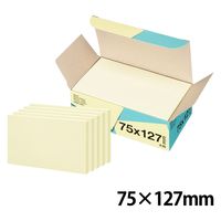 アスクル はたらく ふせん 75×127mm パステルイエロー 大判 25冊（5冊×5箱）  オリジナル