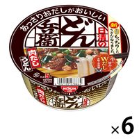 日清食品 日清のあっさりおだしがおいしいどん兵衛 ４種の具材が入った肉だしうどん 6個 カップ麺 カップうどん 大容量まとめ買い