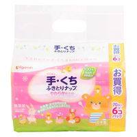 ピジョン 手・くちふきとりナップ Pigeon Friends（70枚入×6個パック）