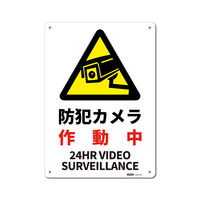 セーフラン安全用品 一般表示板 防犯カメラ作動中 254x356mm J2592-PM 1枚（直送品）