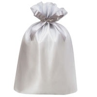 包む 巾着バッグ シルバー オーガンジー マチ付き LLサイズ T2846LL 1セット（5枚）（直送品）