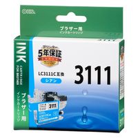 オーム電機 ブラザー（brother）用 互換インク LC3111互換 C シアン 01-3872 1個