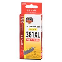 オーム電機 キヤノン（Canon）用 互換インク BCI-381XLY互換 イエロー 増量タイプ 01-3886 1個（直送品）