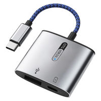 USB Type-C オーディオ変換 PD18W給電 3.5mm イヤホンジャック 変換アダプタ USBハブ ドック 1個