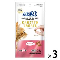 AIM30 猫 カリッとトリーツ サーモン味 国産 25g（5g×5袋）3袋 マルカン キャットフード おやつ