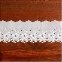 (株) 一井商店 綿レース フラワー 幅7cm 14m巻 白 CL1109-0 1セット(長さ14m×2巻)（直送品）