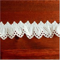 (株) 一井商店 綿レースフリル フラワー 幅55mm 10m巻 オフホワイト CF5467-00 1セット(長さ10m×2巻)（直送品）