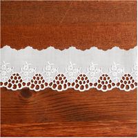 (株) 一井商店 綿レース フラワー 幅5.5cm 14m巻 白 CL1208-0 1セット(長さ14m×2巻)（直送品）