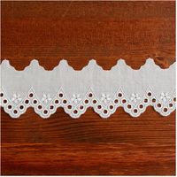 (株) 一井商店 綿レース フラワー 幅6.7cm 14m巻 白 CL1267-0 1セット(長さ14m×2巻)（直送品）