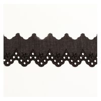 (株) 一井商店 綿レース フラワー 幅6.7cm 14m巻 黒 CL1267-09 1セット(長さ14m×2巻)（直送品）
