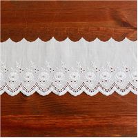 (株) 一井商店 綿レース フラワー 幅10.8cm 14m巻 白 CL1302-0 1セット(長さ14m×2巻)（直送品）