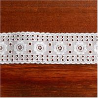 (株) 一井商店 綿レース フラワー 幅4.2cm 14m巻 白 CL1325-0 1セット(長さ14m×2巻)（直送品）