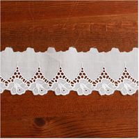 (株) 一井商店 綿レース フラワー 幅6.2cm 14m巻 白 CL1342-0 1セット(長さ14m×2巻)（直送品）