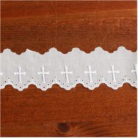 (株) 一井商店 綿レース 十字架 クロス 幅5cm 14m巻 白 CL1348-0 1セット(長さ14m×2巻)（直送品）