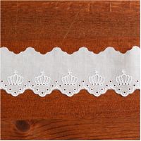 (株) 一井商店 綿レース 王冠 クラウン 幅5cm 14m巻 白 CL1350-0 1セット(長さ14m×2巻)（直送品）