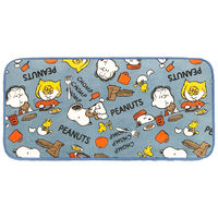 センコー スヌーピー エンジョイミール インテリアマット 約45×90cm　ブルー SNI221107 1枚（直送品）