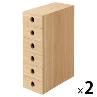無印良品 木製小物収納6段 約幅8.4ｘ奥行17ｘ高さ25.2cm 1セット（2個） 良品計画