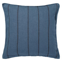 無印良品 洗いざらし麻綿ストライプ座ぶとんカバー 55×59cm用 ブルー 