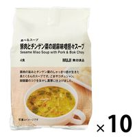無印良品 食べるスープ 豚肉とチンゲン菜の胡麻味噌担々スープ 10袋（40食：4食分×10袋） 良品計画