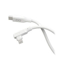 ライトニングケーブル 2m 100W L字型 シリコン製 高耐久 USB（C）[オス] - Lightning[オス] ホワイト
