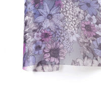 日本紐釦貿易 日本紐釦　転写チュール　紫の花々　巾約68cm　3mカット　94631-1014-3M　約巾68cm×3mカット（直送品）