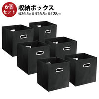 Y2K 収納ボックス 6個セット 幅265×奥行265×高さ280mm ブラック TL-BOX6-BK 1セット(6個入)（直送品）