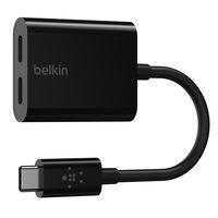 USB Type-C デュアル変換アダプター USB-C[オス] - USB-C[メス]×2 イヤホン 充電同時対応 Belkin ベルキン 1個