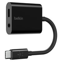 3.5mmオーディオ変換アダプター USB Type-C 60W充電対応 ブラック 1個 Belkin