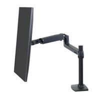 LX Desk Mount LCD Monitor Arm Tall Pole Matte Black 45-537-224（直送品）