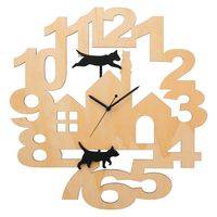 イシグロ　木製振り子時計　　ねこ31262　1個（直送品）