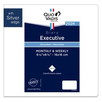 ２０２4年度1月始まりダイアリー クオバディス エグゼクティブ　シルバーエッジ　レフィル １週間バーチカルタイプ ホワイトペーパー 1冊（直送品）