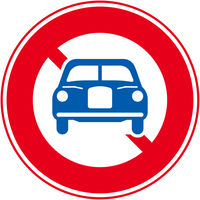 グリーンクロス 規制標識　E３０４　二輪の自動車以外の自動車通行止め　エコボードφ２００　1枚（直送品）