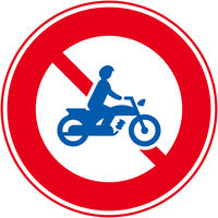 グリーンクロス 規制標識　E３０７　二輪の自動車・原動機付自転車通行止め　エコボードφ６００　1枚（直送品）