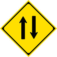 グリーンクロス　警戒標識　Ｍ２１２ー２　二方向交通　マグネット50角　M212-2　1セット（5枚入）（直送品）