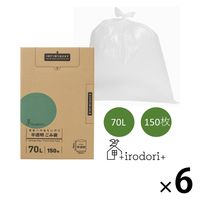 ゴミ袋 未来へのおもいやり 半透明ごみ袋 70L 150枚入 6袋 +irodori+