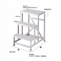 長谷川工業 組立式作業台 ライトステップ 本体 DB3ー649 DB3-649 1台