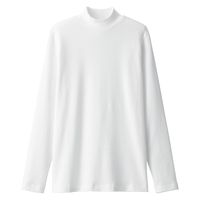 【レディース】無印良品 ストレッチフライス編みハイネック長袖Tシャツ 婦人 M 白 良品計画