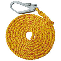 名古屋製綱 ナビゲーションロープ(介錯ロープ) エステルタスランロープ 黄色(赤線入り) 16mm×10mエステルタスランロープ黄色 1本（直送品）