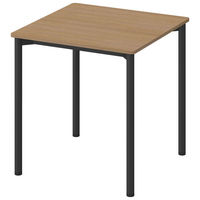 アスクル マルチワークテーブル 幅700×奥行700×高さ720mm ダークウッド天板・ブラック脚 1台 オリジナル（わけあり品）