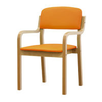ネットフォース テンジュ ダイニングチェア 介護用椅子 組立品 ナチュラル×オレンジ TEN-3-S2-AW-OR 1セット(2脚入)（直送品）