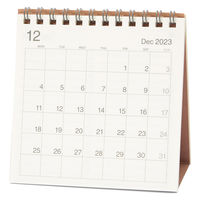 無印良品 バガスペーパー月曜始まりカレンダー 小 2023年12月～2024年12月 約120×120mm 卓上用 良品計画