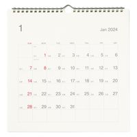 無印良品 バガスペーパー日曜始まり六輝カレンダー 大 2024年1月～12月 約270×270mm 壁掛け用 良品計画