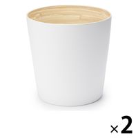 無印良品 竹 ごみ箱 大 白 約直径27×高さ27cm 1セット（2個） 良品計画
