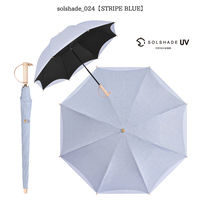 大河商事 日傘 晴雨兼用 UPF50+完全遮光 長傘 2層構造 放熱 軽量 耐風 ブルー solshade024-BL 1本（直送品）