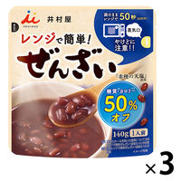 井村屋　レンジで簡単糖質・カロリー50％オフぜんざい　140g  1セット（3個）レンジ対応