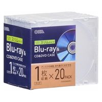 オーム電機 Blu-ray＆CD＆DVDケース 厚み5mmスリムタイプ クリア 20個パック 01-7215 1個(20個パック)（直送品）