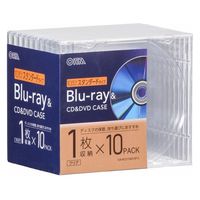 オーム電機 Blu-ray＆CD＆DVDケース 厚み10mm クリア 10個パック 01-7218 1個(10個パック)（直送品）