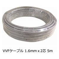 オーム電機 Fケーブル VVF 1.6mm×2芯 5m 04-3357 1個（直送品）