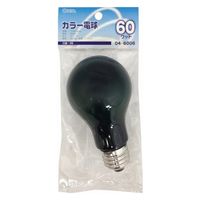 株式会社オーム電機 白熱カラー電球 E26 60W グリーン 04-6006 1個（直送品）